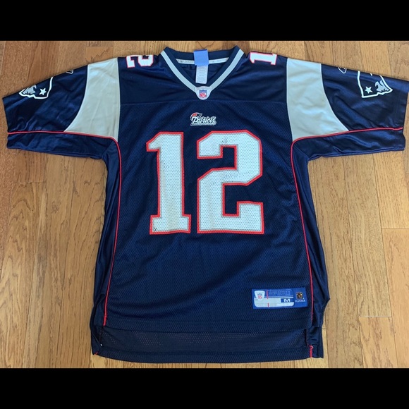 VTG Tom Brady Jersey #12 New England Patriots Sz M - Picture 1 of 5
